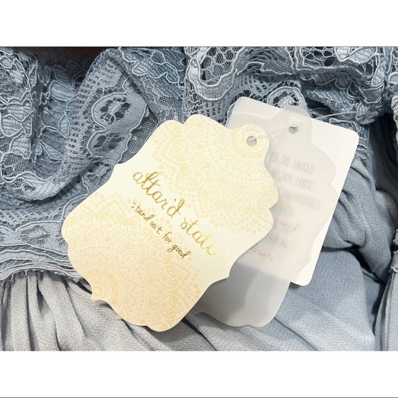 Altar'd State Sz S Blue Scalloped Lace Fit and Flare Mini Swing Dress Lined - Picture 7 of 11